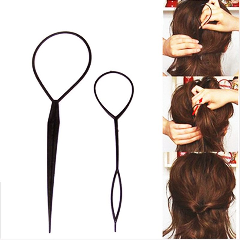2 Stks/partij Zwart Plastic Braiders Vrouwen Hair Curler Styling Clips Gereedschap Haaraccessoires