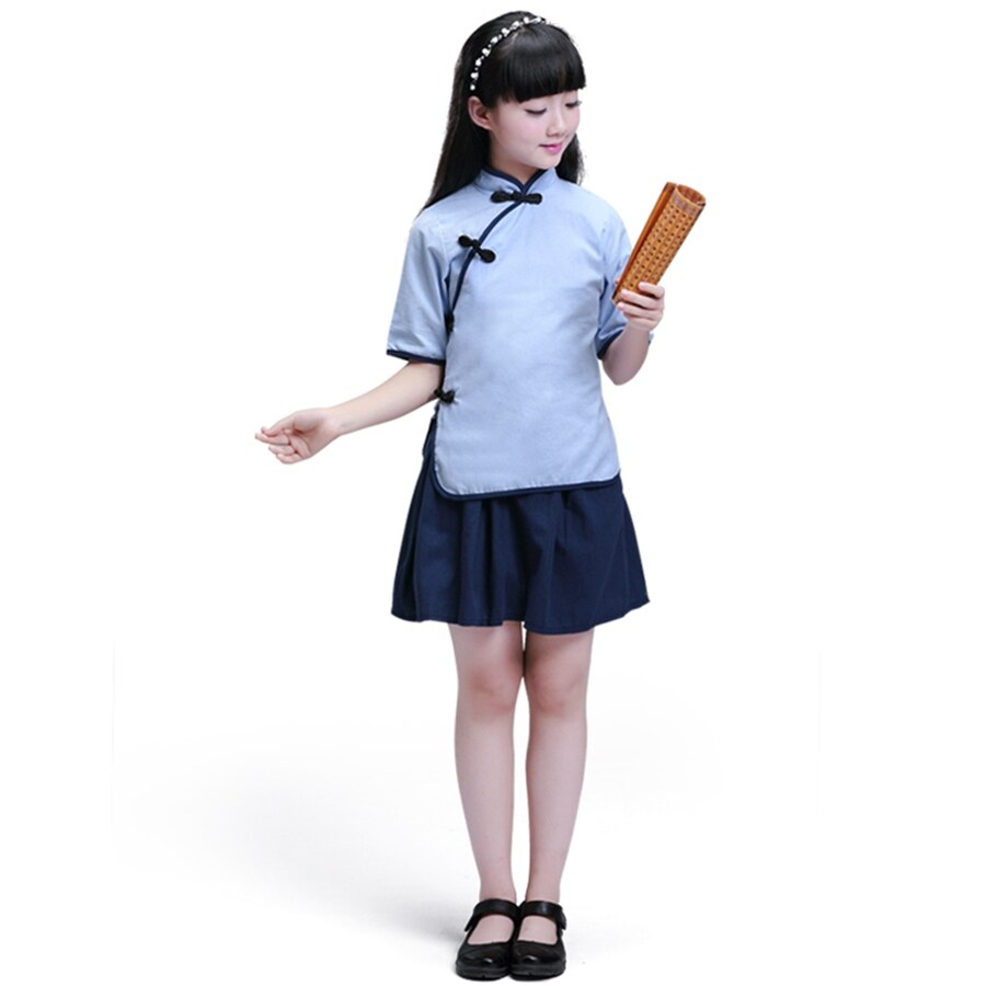 freundlicher Chinesische Kleidung HanFu Jungen Kung Fu Wushu Mädchen Chinesischen Cheongsam Neue Jahr Kleid Kindergarten Schule Uniformen freundlicher einstellen