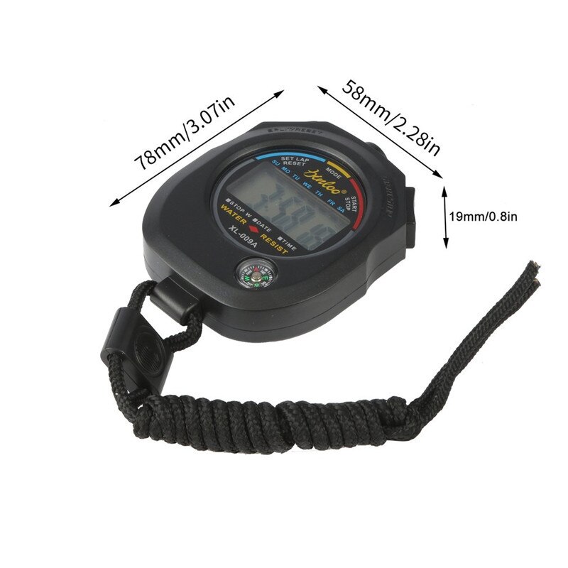 Portable Handheld Waterproof Digital LCD Stopwatch Chronograph Sports stopwatch Timer Counter With Strap
