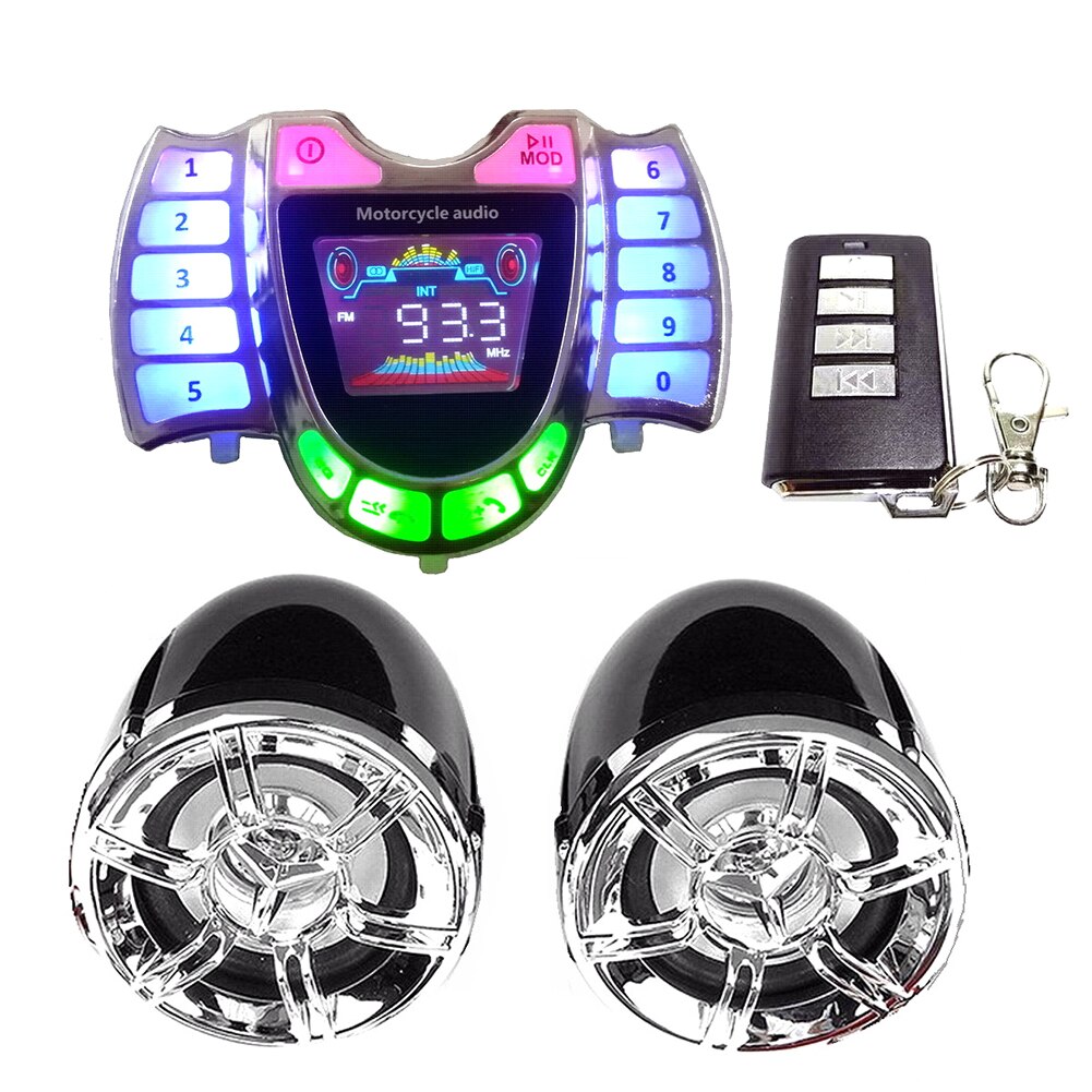 Bluetooth motocykl głośnik stereofoniczny HY-007 system głośnomówiący TF radio USB ładowarka na zewnątrz osobiste ozdoby motocyklowe: B