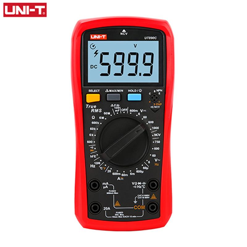UNI-T UNI T Digital Multimeter True RMS UT890C UT890D+ Manual Range AC DC Frequency Capacitance Temperature Tester Backlight: UT890C