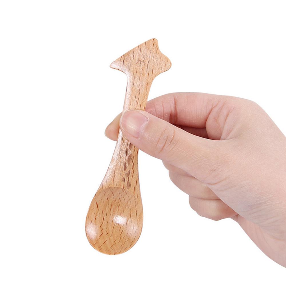 1/3 PCS Wooden Spoon Bamboo Kitchen Cooking Utensil Animal Fork Pattern Kids Spoon Eating Tool Soup-Teaspoon Tableware Catering: A