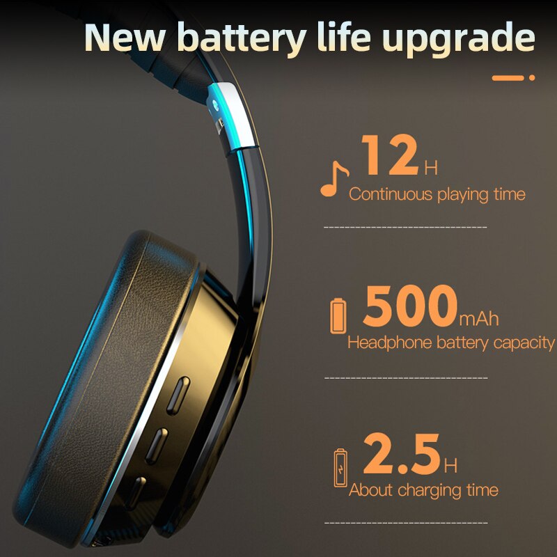 PC TV Laptop Wireless Gamer Headphones with Mic 8D Stereo 500mAh Gaming Headset Music Helmet with Bluetooth USB AUX Transmitter