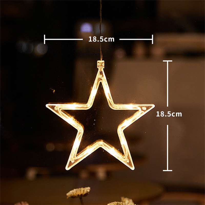 Weihnachts-led-lichterkette mit schneeflocken, weihnachtsmann-anhänger, fensterdekoration für zuhause, weihnachten, navidad-jahresdekoration