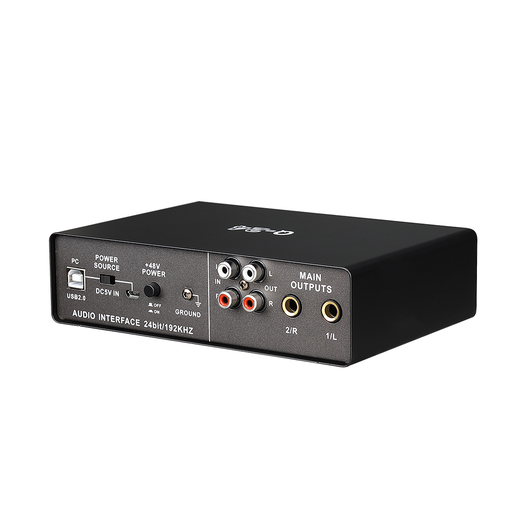 TEYUN Q24 Microphone External Interface USB Computer No Driving Mic Live Recording Audio Interface 2 in 4 out