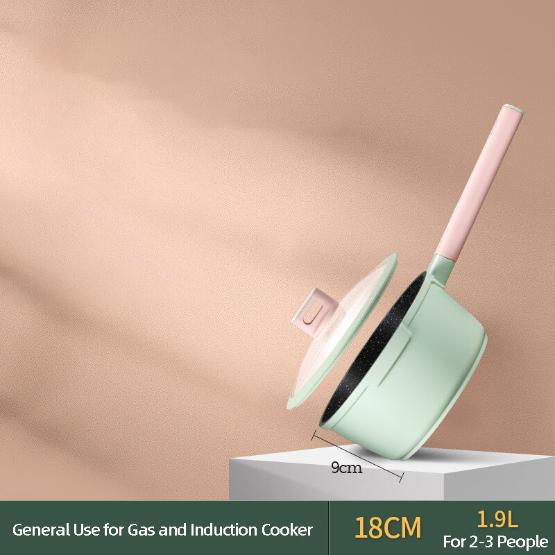 OAPE Stewpan Large Cooking Pots Utensils Non-Stick Cookware Saucepan For Kitchen Pan Cauldron Tajine Marmite Induction Heating: 18cm Milk Pan