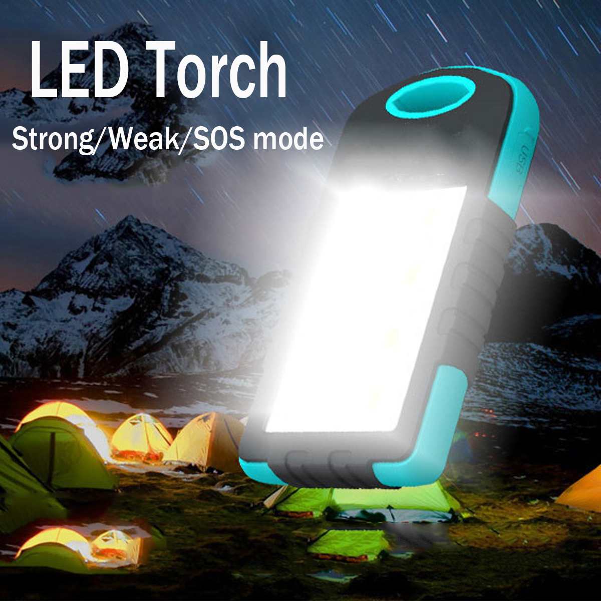 Portable Solar Power Bank Battery Solar Panel Dual USB SOS LED Light Solar Battery Cell Phone Charger 12000mAh Waterproof