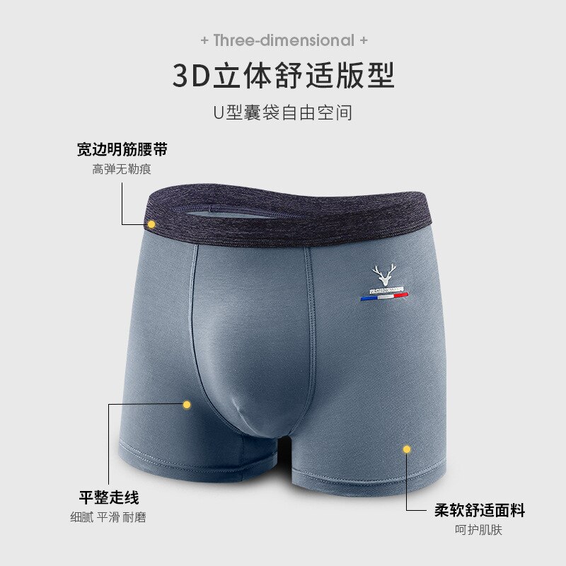 Men&#39;s Underwear Boxer shorts antibacterial pants 4PCS