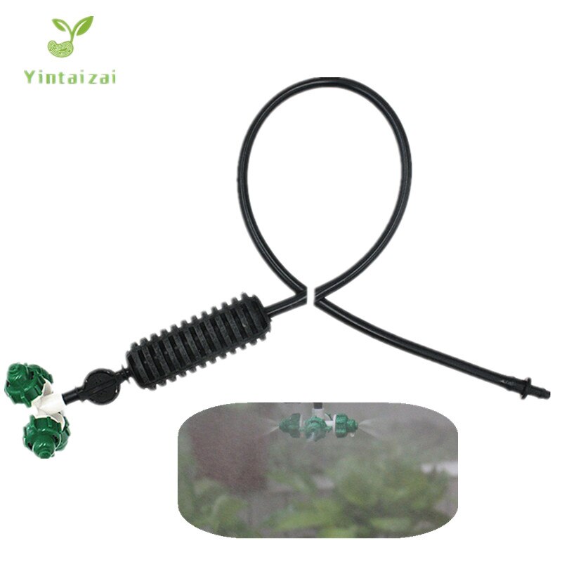 Nebulizador verde de 10 piezas, conjunto colgante de rociador de nebulización cruzada, accesorios de riego por goteo para invernadero