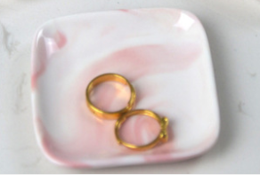 nordycki marmurowe tace robić przechowywania biżuteria ceramiczna taca łazienka kredens płyta kolczyki pierścień patera perfumy zdjęcie rekwizyty robić wystroju: kwadrat