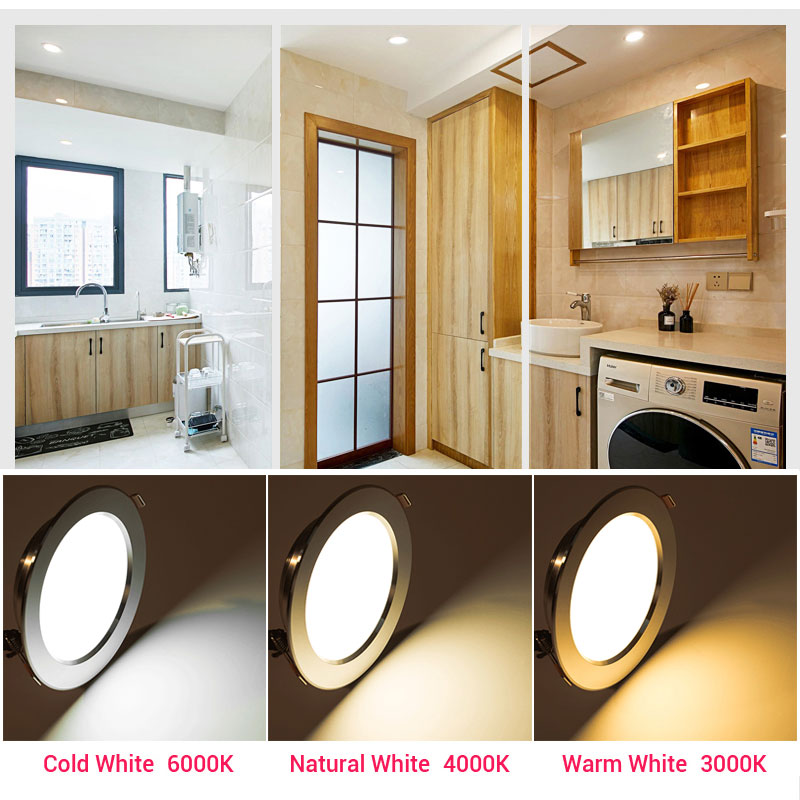 Luz empotrable LED 12V impermeable IP65 7W 9W 12W 15W 3W 5W lámpara de punto de luz de techo negra para baño iluminación exterior e interior