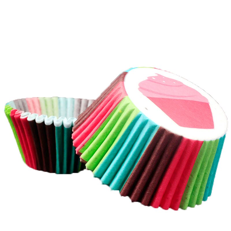 Mini Rainbow Color 100pc Cupcake Liner Baking Cup Cupcake Paper Muffin Cases Cake Box Egg Tarts Tray Kitchen Accessories Tools: color06