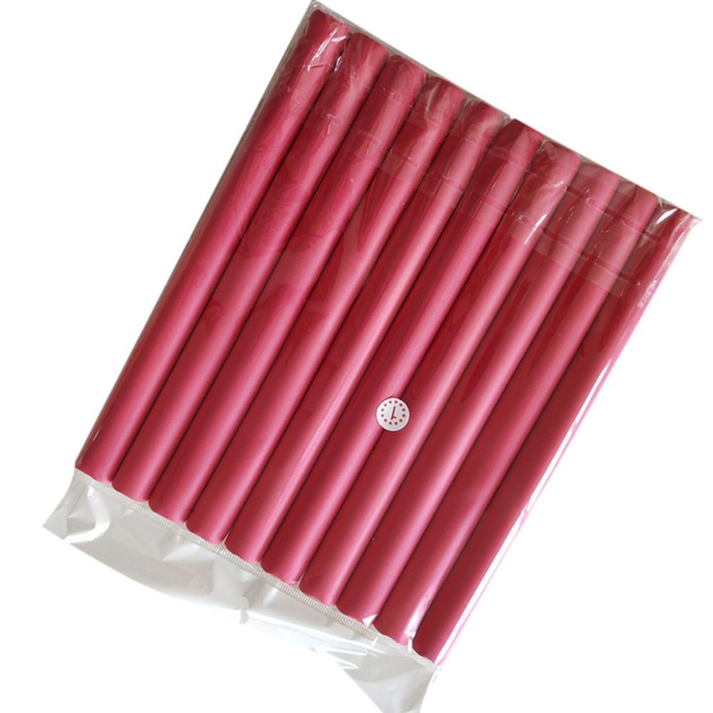 10 stuks/set zachte haarkrultang rollers krul haar buigzame rollers diy magische haarkrultangen styling rollers parelkatoen haarkrultang: 1.6 x 24cm rood