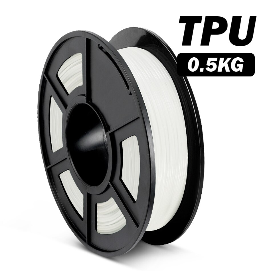 SUNLU TPU Filament 1,75 MM 0,5 kg Hohe Widerstandsfähigkeit flexibel TPU 3d Drucker Filament 100% Keine blasiert: TPU weiß