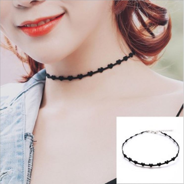 Kant Choker Ketting - Zwart Fluweel Hart Hanger - Gothic Nek Sieraden voor Dames: Roodbruin