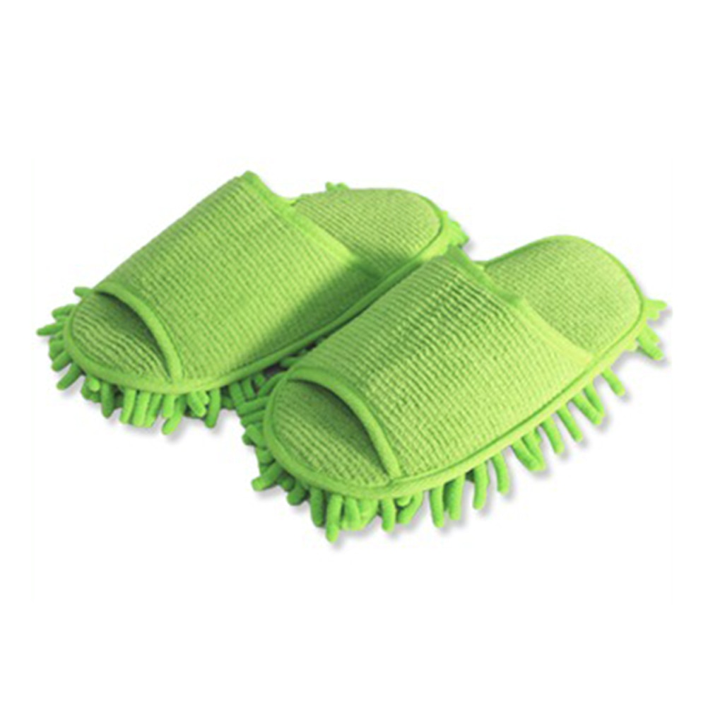 1 paar microvezel chenille pantoffels dames huispantoffels vloerreiniging dweil vloerstofreinigingsgereedschap schoenen keuken: Groente