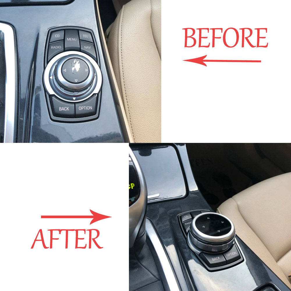 Auto Multimedia Knoppen Cover Stickers Knop Cover Voor Bmw 1 3 5 Serie X3 X5 X6 F30 F10 F25 E71 e84 E90 E70 E60 F20 E91 E92 E93