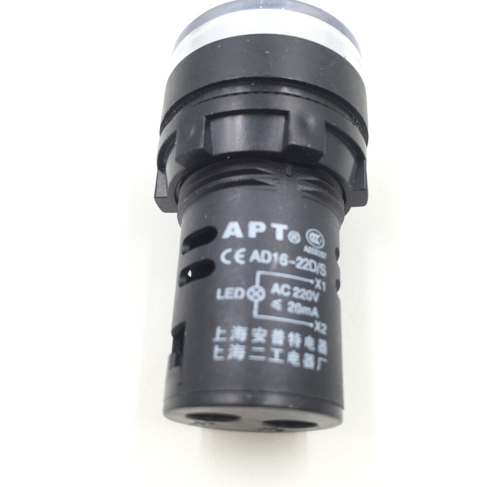 2 uds AC 220V circuito eléctrico blanco LED indicador luz piloto