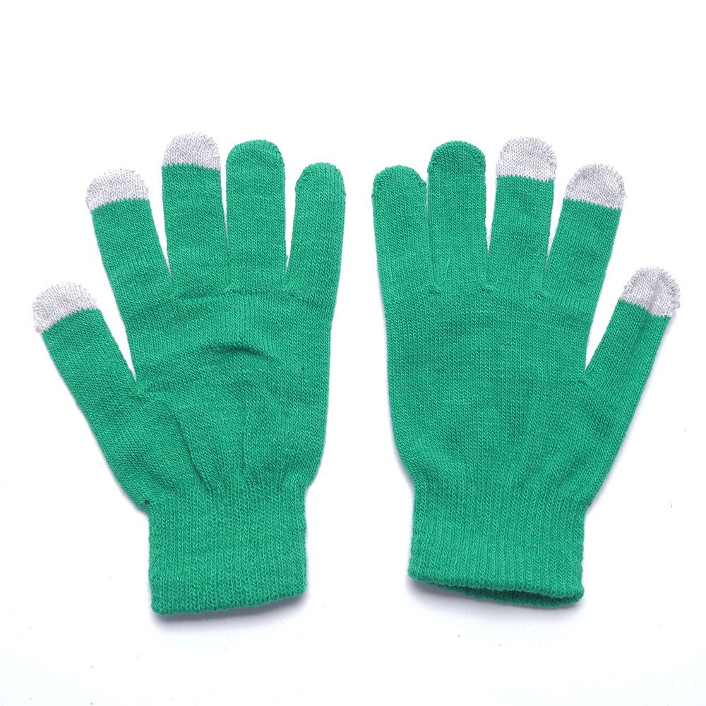 Magic touch screen handsker smartphone texting stretch voksen one size vinter varmere strik handsker 13 farver: Grøn