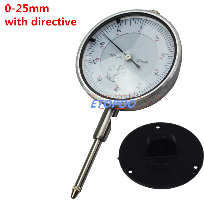 Precision Dial Indicator 0-3mm 0-5mm 0-10mm 0-25mm 0-30mm 0.01mm With Lug Dial Gauge Micrometer Caliper Table with directive