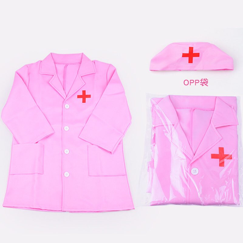 Verpleegster Uniform Halloween Kids Doctor Kostuum Kinderen Kleuterschool Prestaties Cosplay Ziekenhuis Jas Met Cap