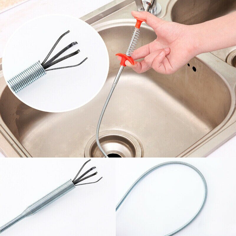 Practical Kitchen Spring Pipe Sink Cleaning Hook Sewer Dredging Device Bathroom: 160cm