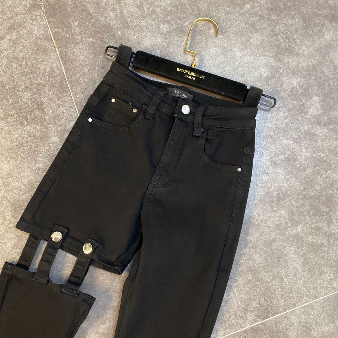 DEAT-pantalones vaqueros largos de cintura alta para mujer, Vaqueros largos de tubo, ropa de calle, MK110, otoño y primavera, 2022