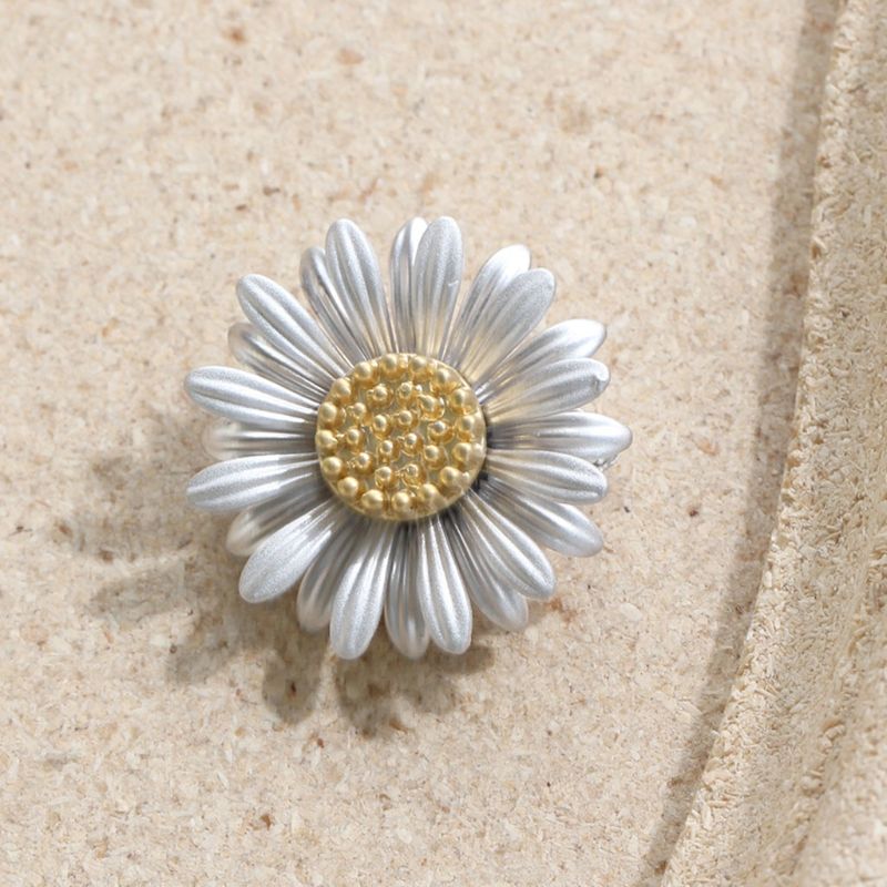 Unisex Wilde Bloem Daisy Broche Pin Natuurlijke Parels Vintage Sjaal Decor Sieraden Accessoires Persoonlijkheid Emaille