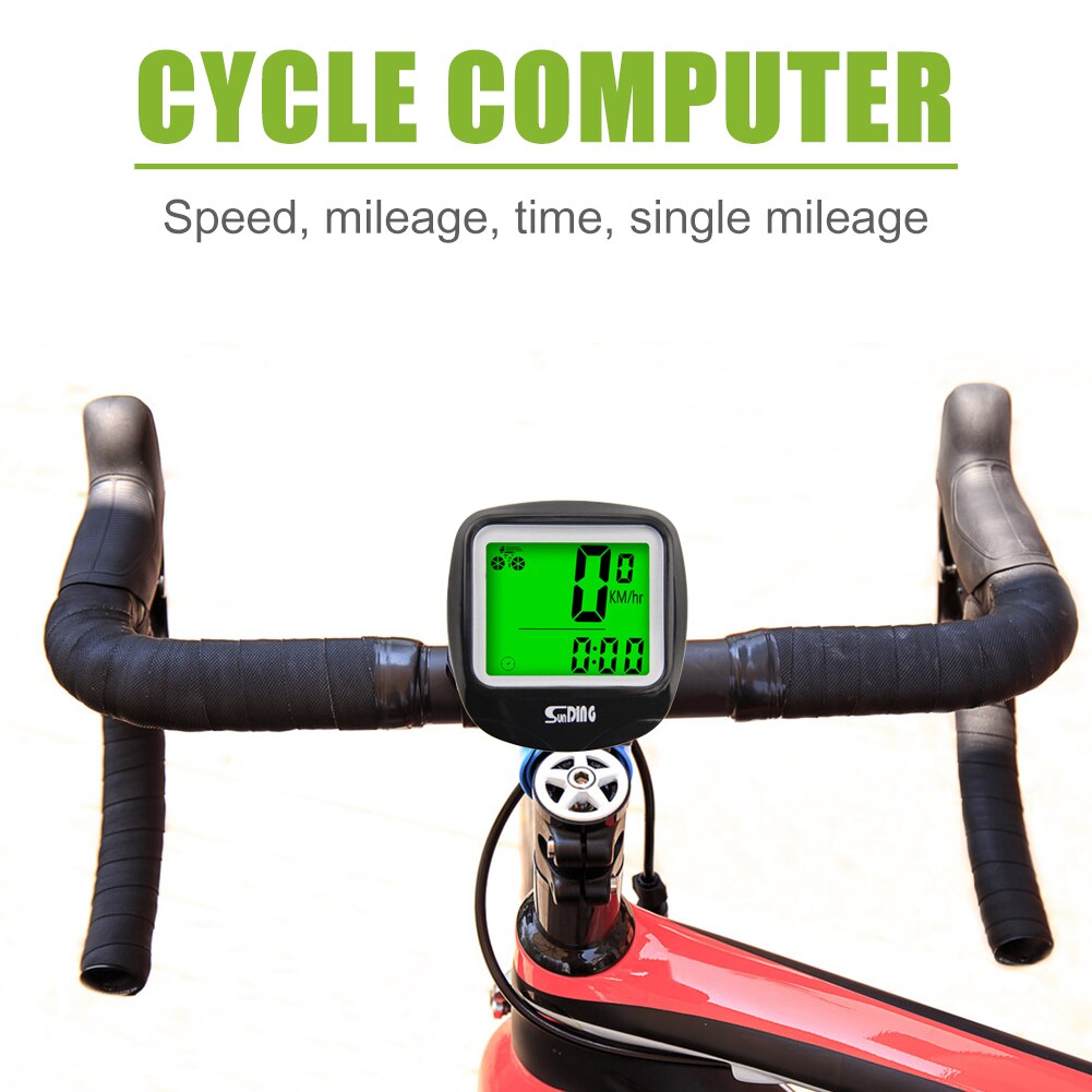 SUNDING MTB Mountain Bike Wired Code Table LCD Digital Cycling Computer Stopwatch Exercise Timer Bicycle Speedometer Odometer