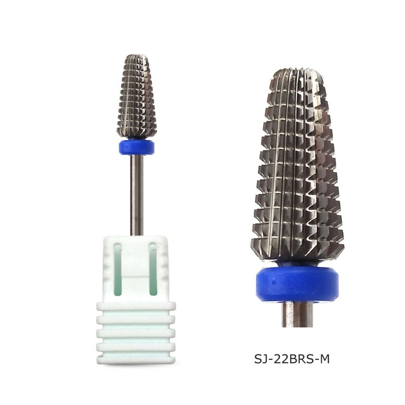 Brocas de carburo de tungsteno HYTOOS Tornado, brocas para manicura de 3/32 ", accesorios para taladro eléctrico, lima de uñas, herramientas de corte de fresado: SJ-22BRS-M