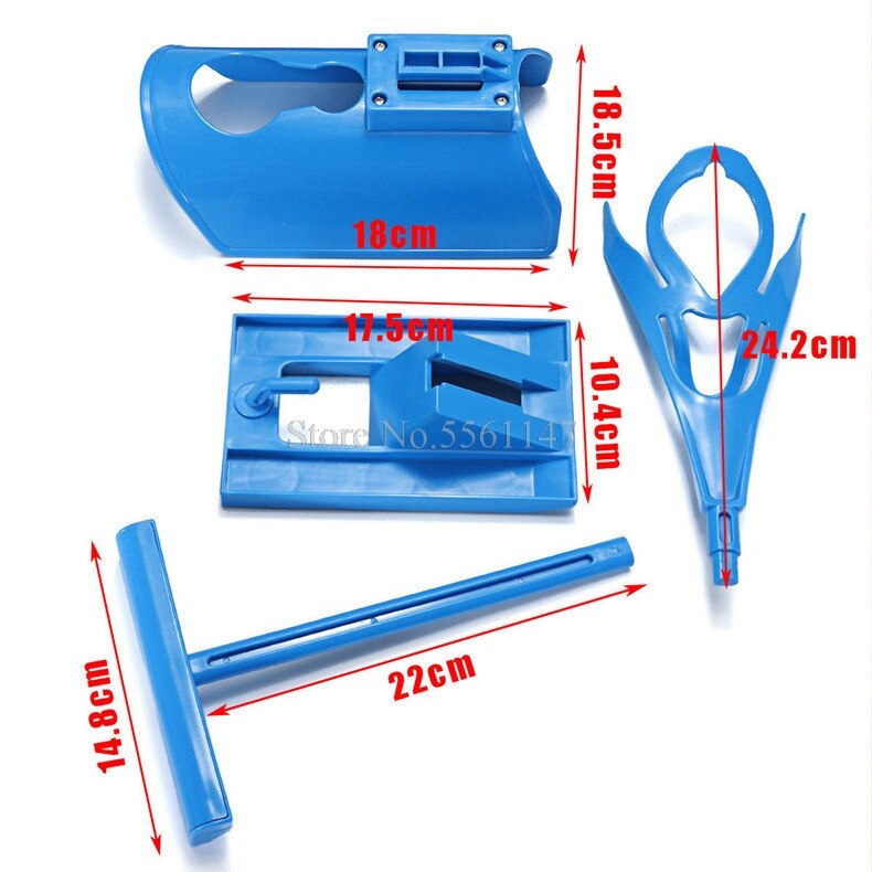 1pc Sock Slider Aid Blue Helper Kit Helps Put Socks On Off No Bending Shoe Horn Suitable For Socks Foot Brace Support