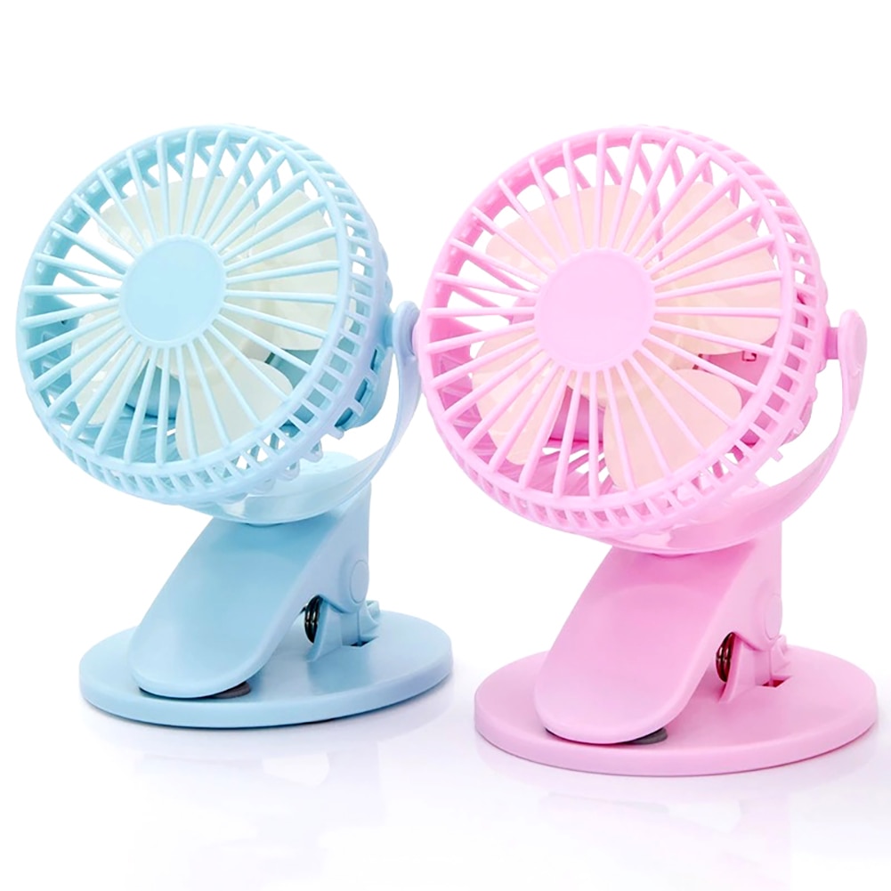 Portable USB Cooling Fan Mini Clamp Silent Fan 360-degree Rotating USB Rechargeable Air Fan Home ABS Electric Computer Table Fan