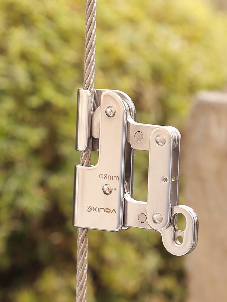 Xinda 8mm 10mm Steel Cable Fall Arrester Work At Height Rope Grab For Steel Cable Wind Power Protection Equipment