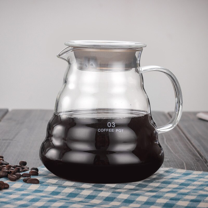 Kaffedryppegryte 300ml 500ml 700ml glass kaffekanne, isolert håndtak til å holde helle over kaffe og frisk dryppkanne: 800ml