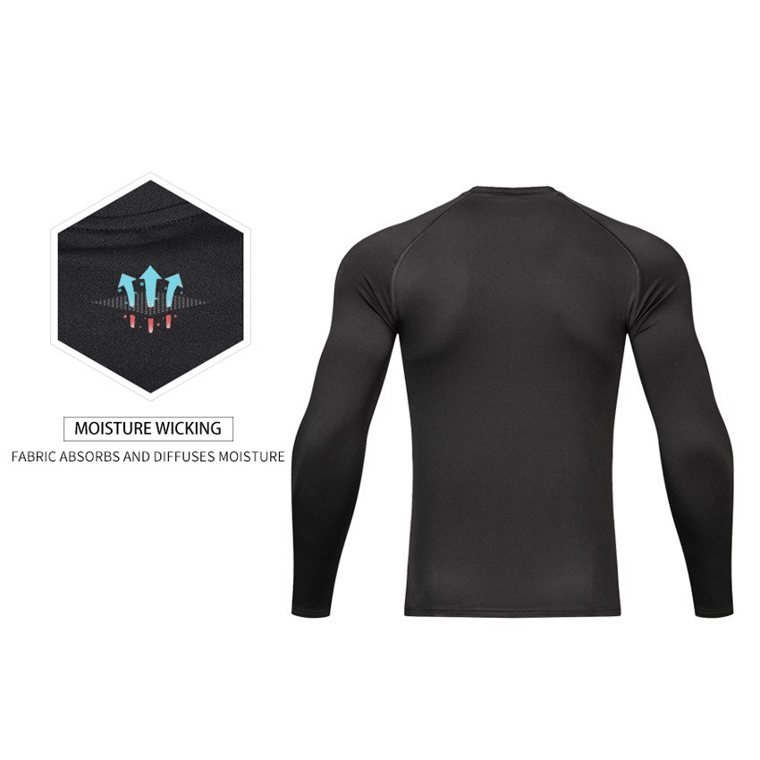 Outto Männer der Basis Schicht Radfahren Warme Lange Sleeve Crew Thermische Fitness Lauf Gym Compression Top N59Y