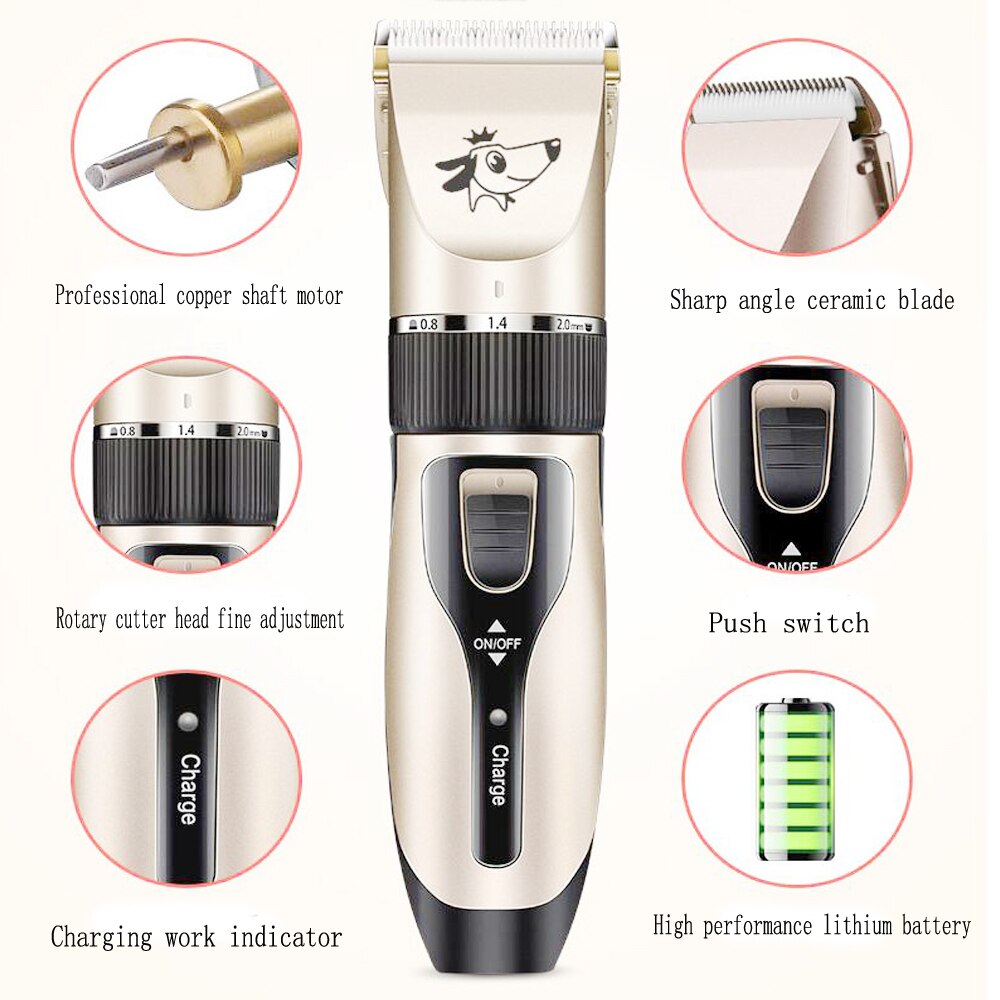 Dog Hair Trimmer Electrical Pet Grooming Machine Tool usb Rechargeable Shavers Hair Cutter Cat Dog Haircut clipper