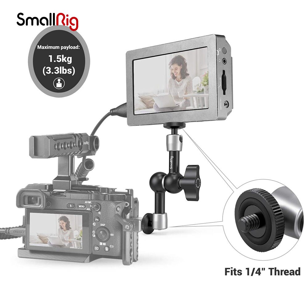 SmallRig – bras articulé magique à Friction réglable, 5.5 pouces, avec 1/4 vis, pour écran LCD DSLR-2065