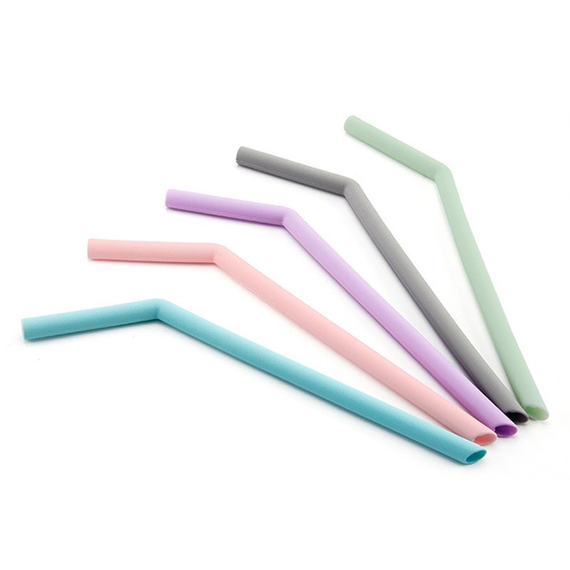 Food grade fold drinker populær resirkulering silikon cocktail godteri farge halm festrekvisita rett 1pc