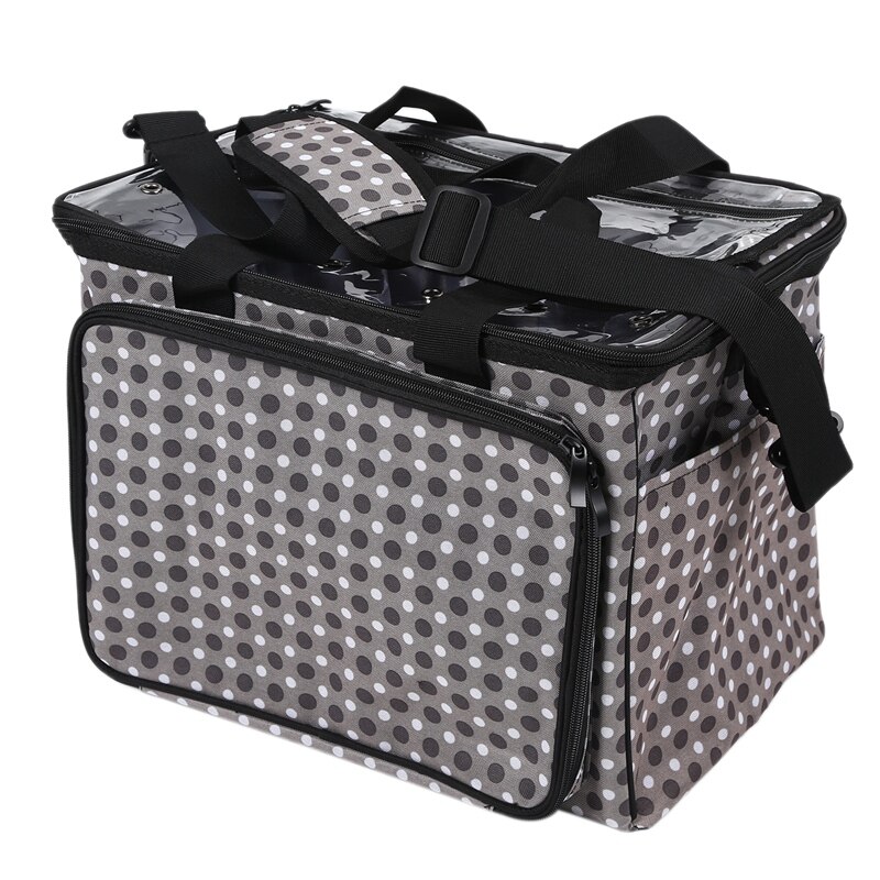 Multifunktionel symaskine opbevaringspose stor kapacitet syværktøj håndtaske polyester hjemmebrug assorteret tote grå: Default Title