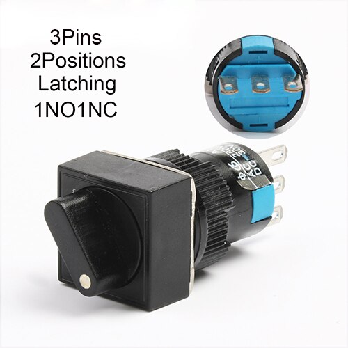 16mm 2/3 positions Latching self locking 3/6 pins push Rotary button switch round selector switch Round/square/rectangular head: Ivory