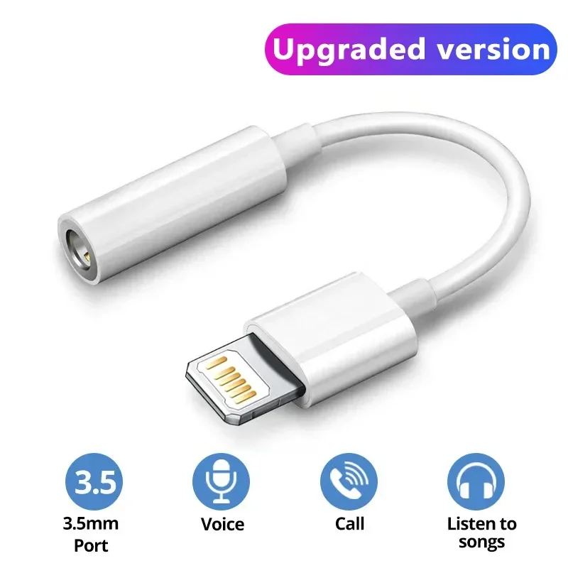 Adaptador de auriculares para IPhone 11, 12, 13, 14 Pro Max, 12Mini, SE , XS, XR, X, 8, 7 +, IOS a Jack de 3,5 Mm, Cable de Audio auxiliar: Beige