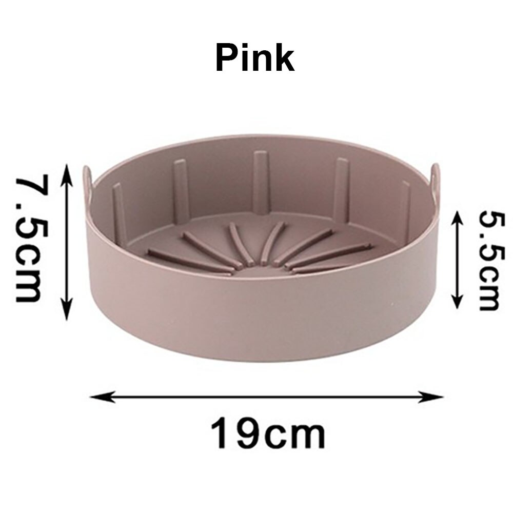 Air Fryer Silicone Grill Pan Reusable Silicone Pot Baking Basket Pizza Plate Grill Pot Kitchen Cake Cooking Baking Tools: A