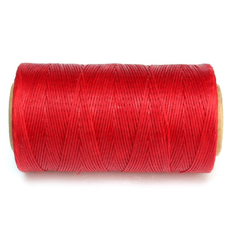 Cable de hilo encerado de cuero 150D, duradero, de , 240 metros, 1mm, para herramienta artesanal DIY, hilo de costura a mano: Rojo