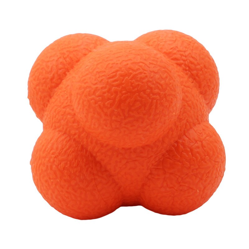 Pelota de reacción Hexagonal de 5,5 cm, pelota de silicona para el reflejo de la coordinación y agilidad, pelota de entrenamiento deportivo, entrenador de tenis de mesa: Naranja
