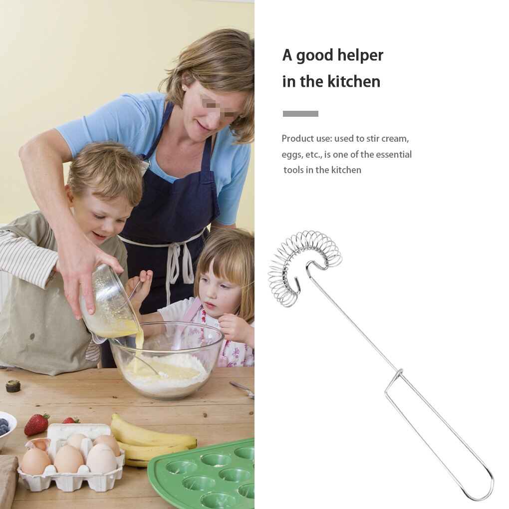 1PC jajko mieszadło trzepaczka robić jajek ze stali nierdzewnej ręczna sprężyna śrubowa wypieki cukiernicze trzepaczka robić kuchni