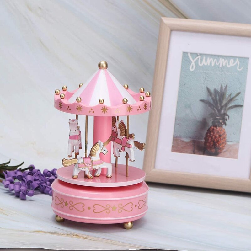 Music Box Merry Go Round Music Box Room Decorations Rotatable Wind Up Music Box Best for Boys Girls