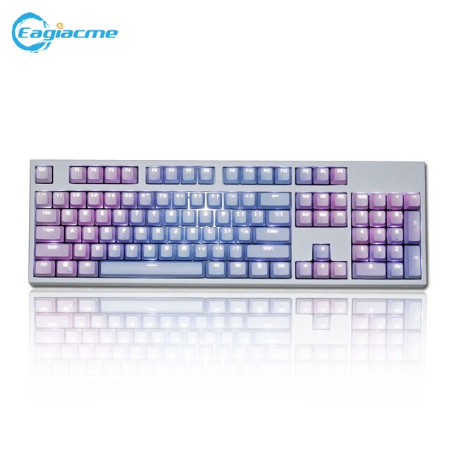 OEM PBT Keycaps Set Keycap Backlit Mechanical Keyboard Double Color Dip Dyeing 104 Keys For Cherry MX Switches Gaming Keyboard: D-blue keycaps