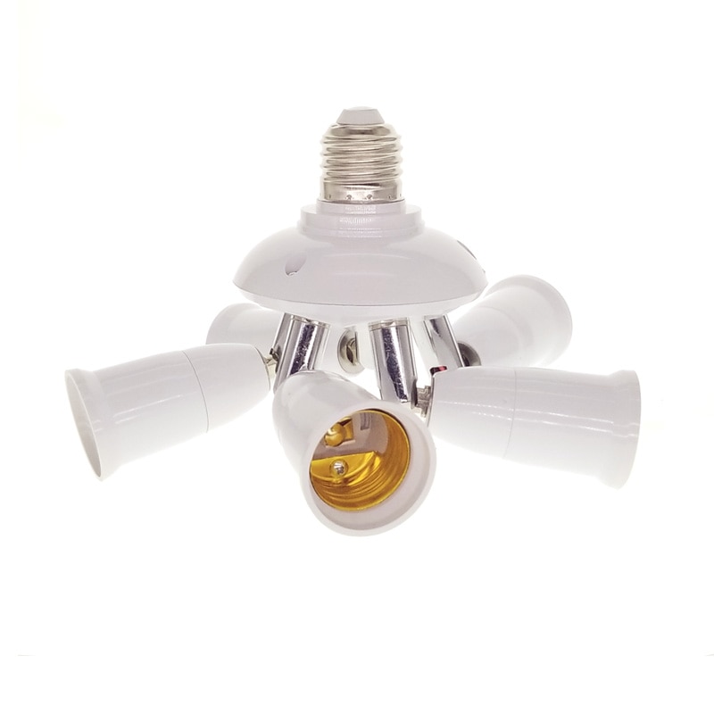 3/4/5 In 1 Splitter E27 Om E27 Lamp Base Adapter Converter Flexibele Uitgebreide Lamphouder Voor Led lamp Lampen