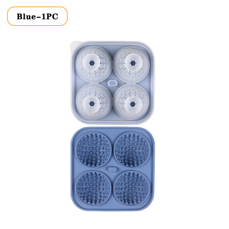 1/3/5PCS Ice Cube Mold 3D Golf Ice Puck Hockey Tray Mold Whiskey Silicone Ice Box Silicone Ice Tray Ice Hockey with Funnel: Gold