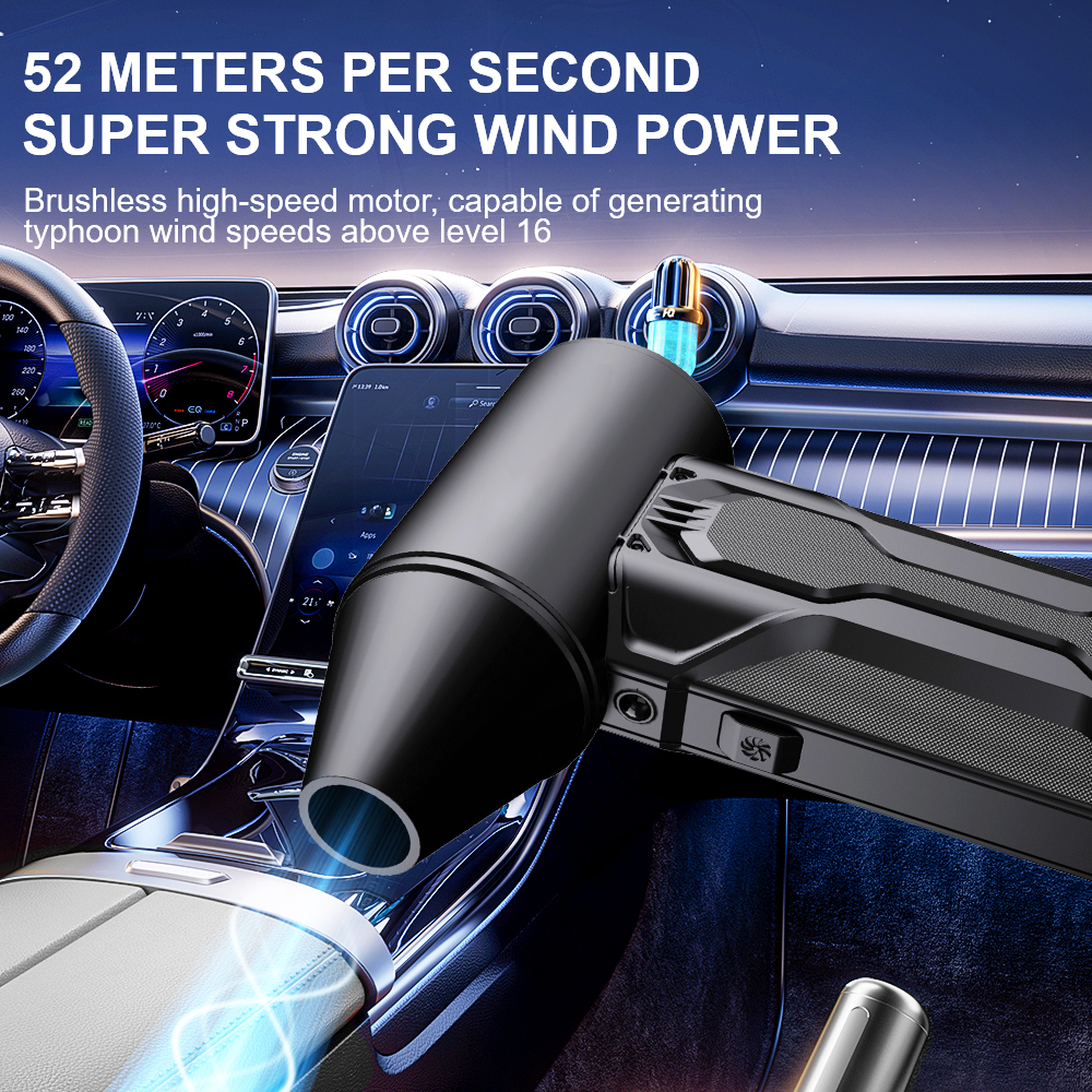 Herramienta sopladora de limpieza portátil ajustable de 3 engranajes 2025 130000 RPM Plumero de aire eléctrico Ventilador violento Turbo Jet Fan Coche Soplando Nieve